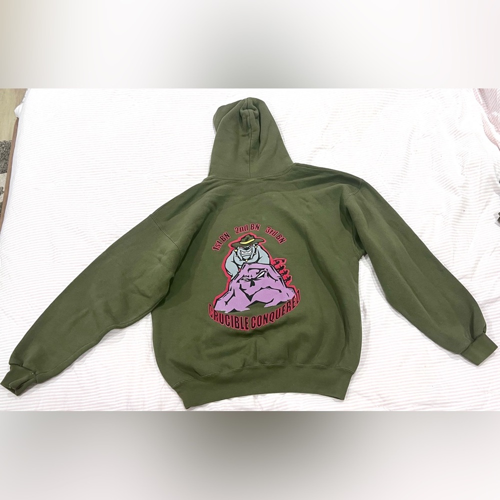 USMC MCRD San Diego, CA OD Crucible Conquered Green Hoodie